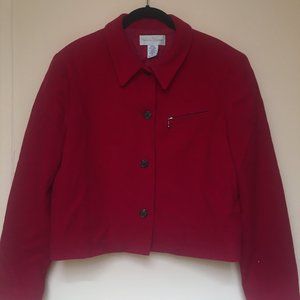 Creamy red wool-cashmere blend jacket